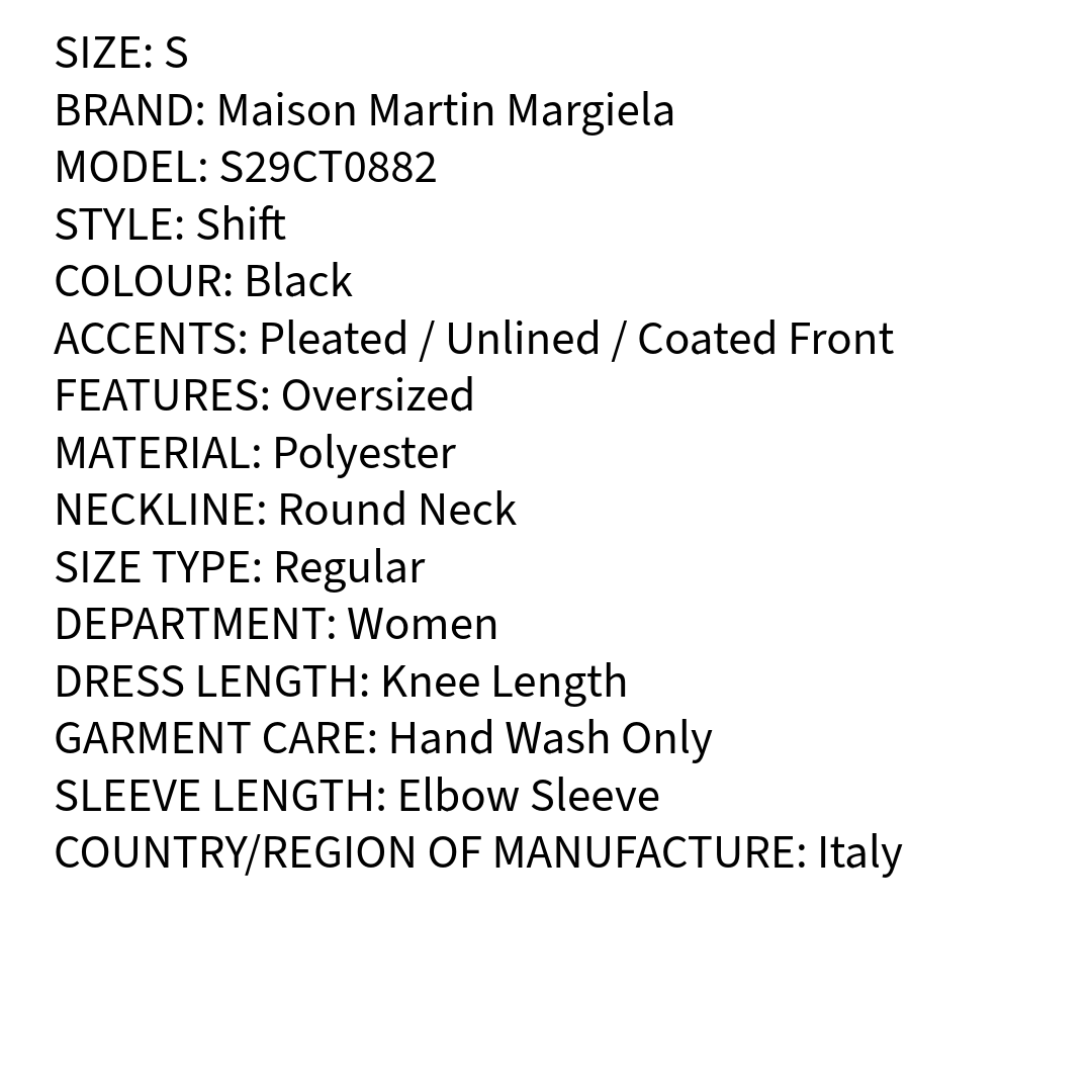 RRP £1060 BNWT MAISON MARGIELA Oversized Shift Dress Coated Size S