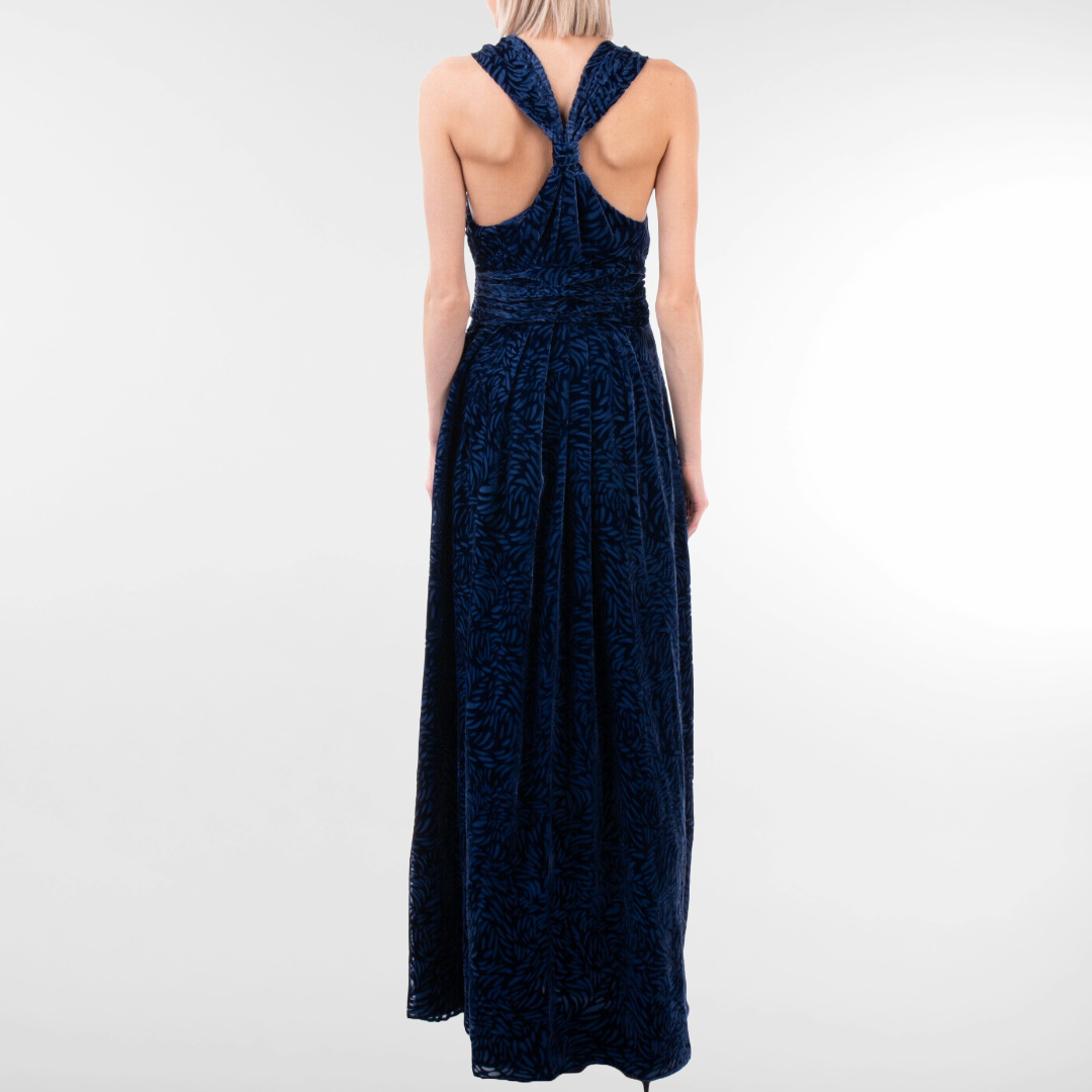 RRP £175 BNWT 8 Devore Maxi A-Line Dress Size S, gathered Sleeveless V Neck