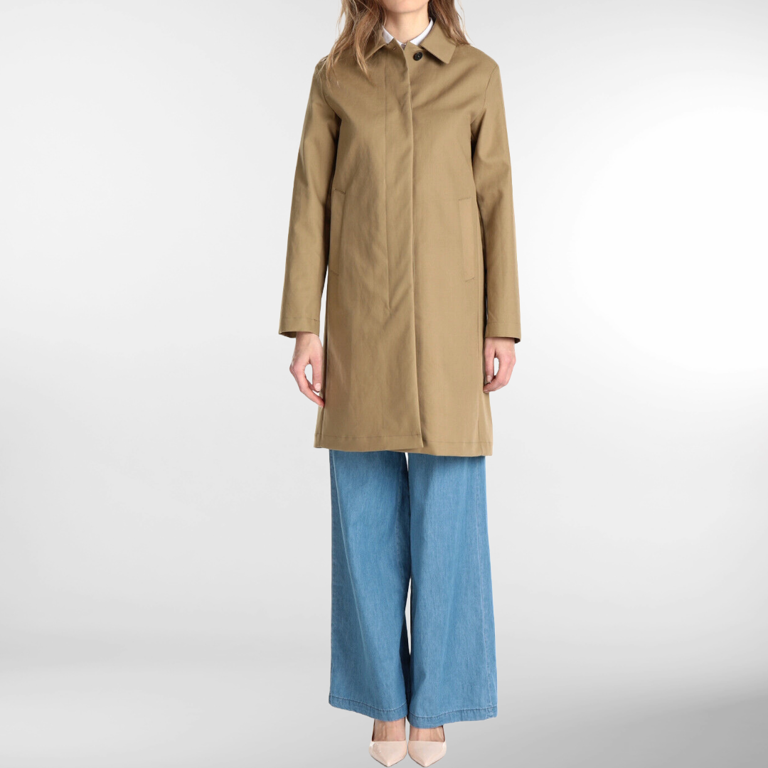 RRP £180 BNWT 8 Mac Coat Size M. Unlined Knee Length Single Breasted, Collared