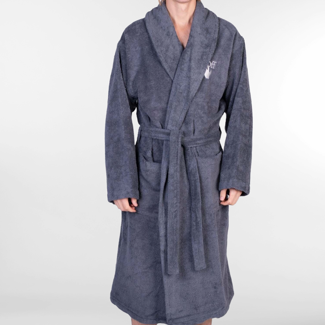 Copy of RRP £240 Brand New OFF-WHITE HOME Bath Robe - Arrow Logo Size S - M. Made In Italy