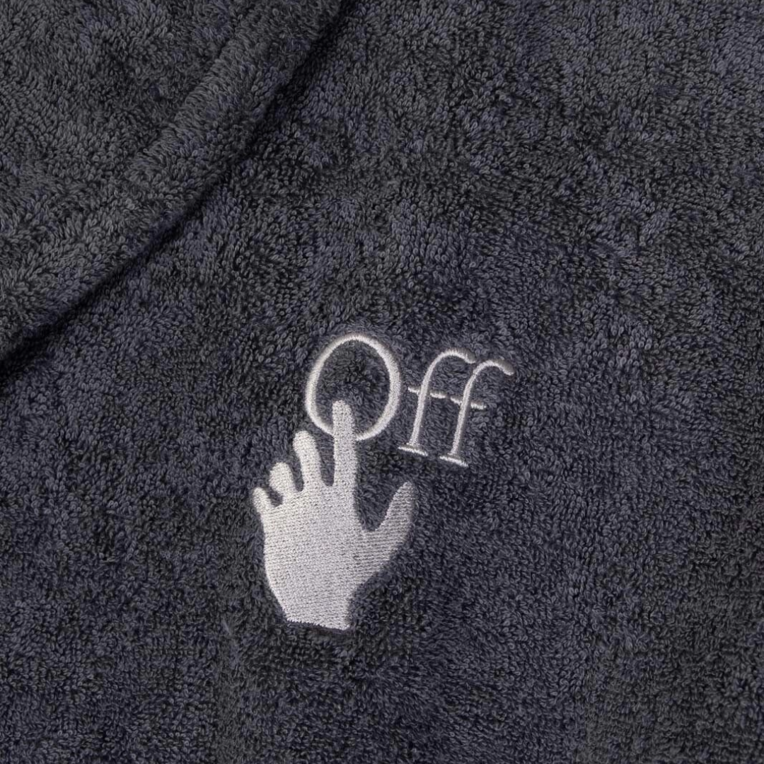 Copy of RRP £240 Brand New OFF-WHITE HOME Bath Robe - Arrow Logo Size S - M. Made In Italy