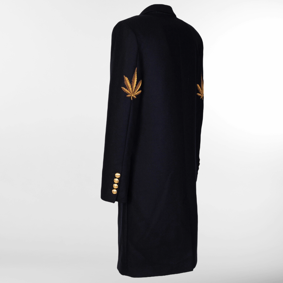 RRP £1045 BNWT PALM ANGELS Military Style Overcoat. Size M. Cashmere & Wool Blend