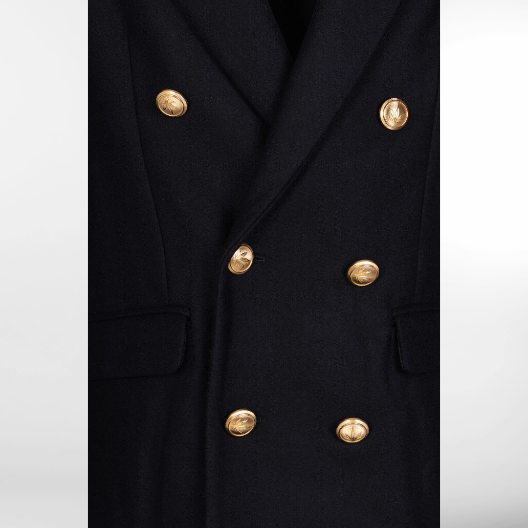 RRP £1045 BNWT PALM ANGELS Military Style Overcoat. Size M. Cashmere & Wool Blend