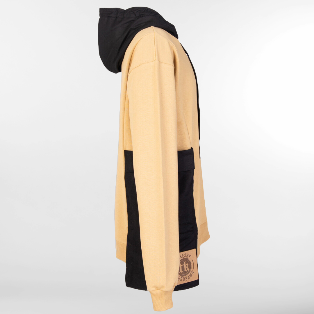 RRP £145 BNWT TAKESHY KUROSAWA HOMME Hoodie Size S, Two-Tone Asymmetric, Made in Italy