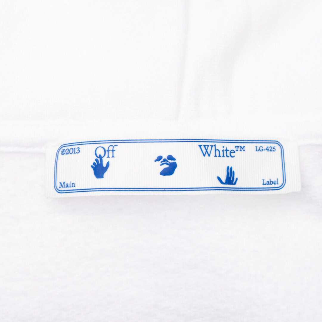 RRP £385 Pre-Loved OFF-WHITE Hoodie Size XXS White Pascal Hand Gun Painting, Printed Logo