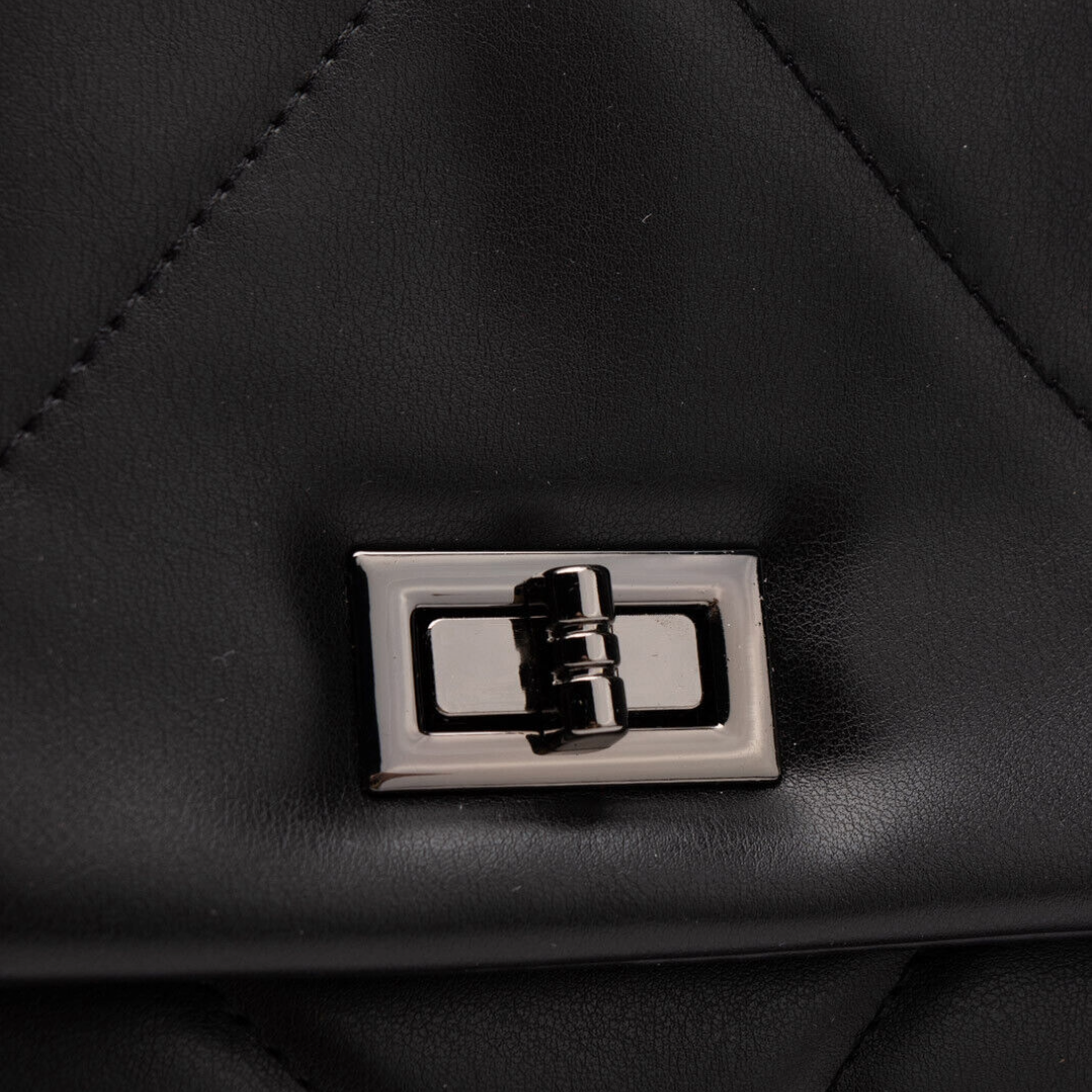 RRP £200 BNWT MAURY Satchel Bag, Quilted Panel, Chain Strap, Turn Lock - Made in Italy