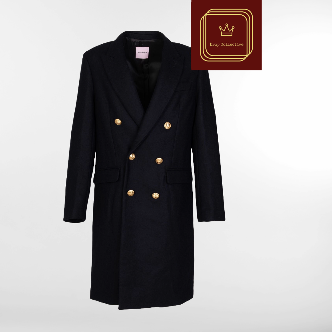 RRP £1045 BNWT PALM ANGELS Military Style Overcoat. Size M. Cashmere & Wool Blend