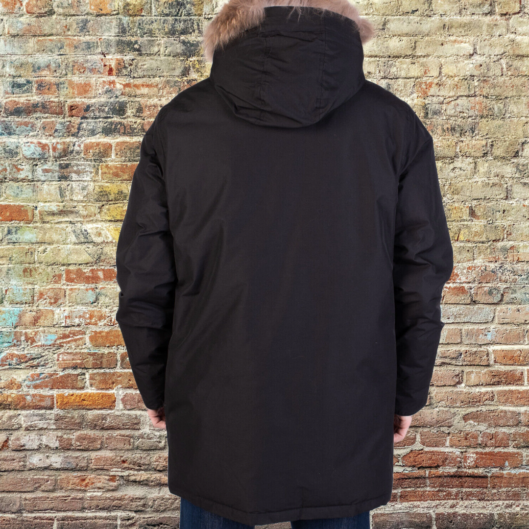 RRP £300 BNWT CANADIAN CLASSIC Designer Men's Down Jacket L Racoon Fur