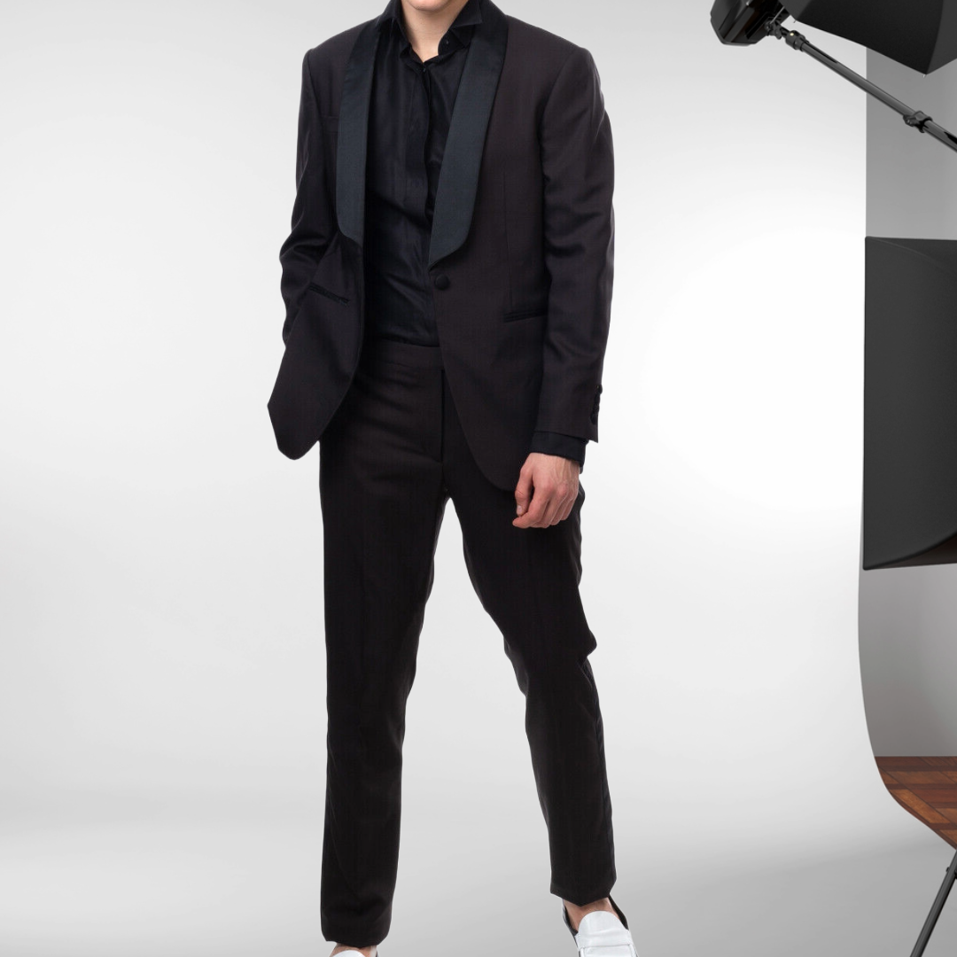 RRP £880 BNWT HACKETT of Mayfair Men's Wool Tuxedo Suit 38R Jacket 32R Trousers, Satin Collar
