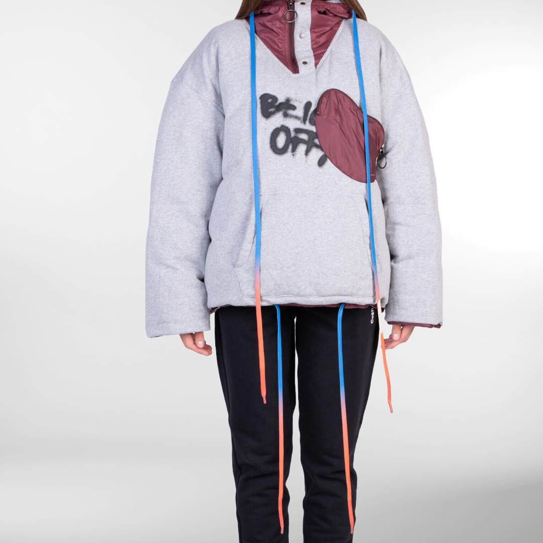 RRP £1826 BNWT OFF-WHITE c/o VIRGIL ABLOH Warm Down Oversized Anorak Jacket Size XS, Zip Hooded