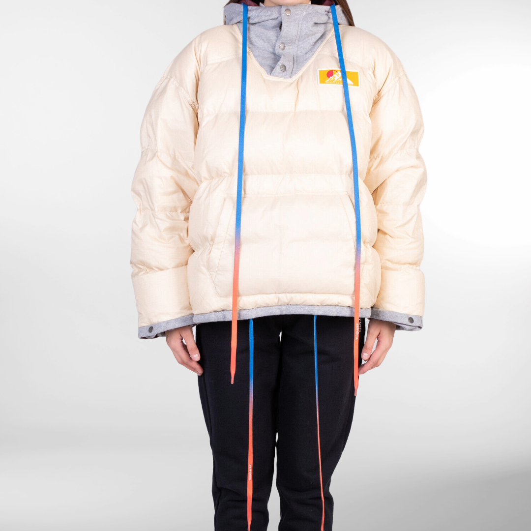 RRP £1826 BNWT OFF-WHITE c/o VIRGIL ABLOH Warm Down Oversized Anorak Jacket Size XS, Zip Hooded