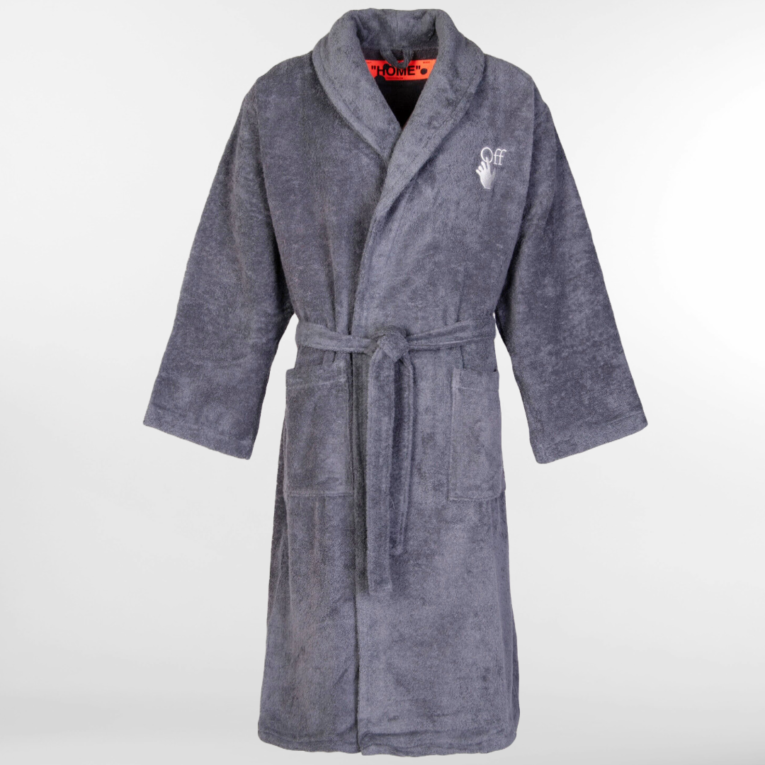 RRP £240 Brand New OFF-WHITE HOME Bath Robe - Arrow Logo Size L / XL. Made In Italy