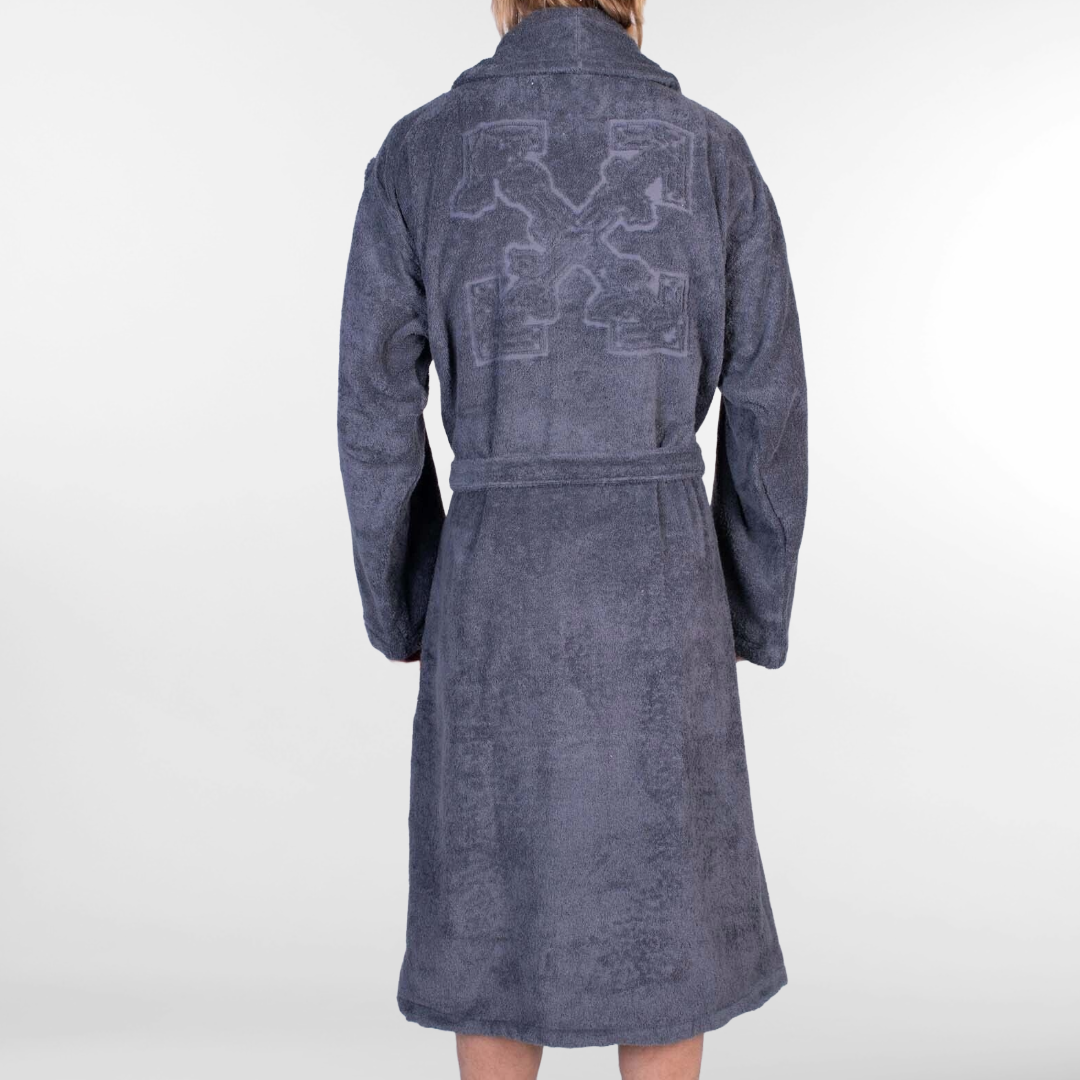 Copy of RRP £240 Brand New OFF-WHITE HOME Bath Robe - Arrow Logo Size S - M. Made In Italy