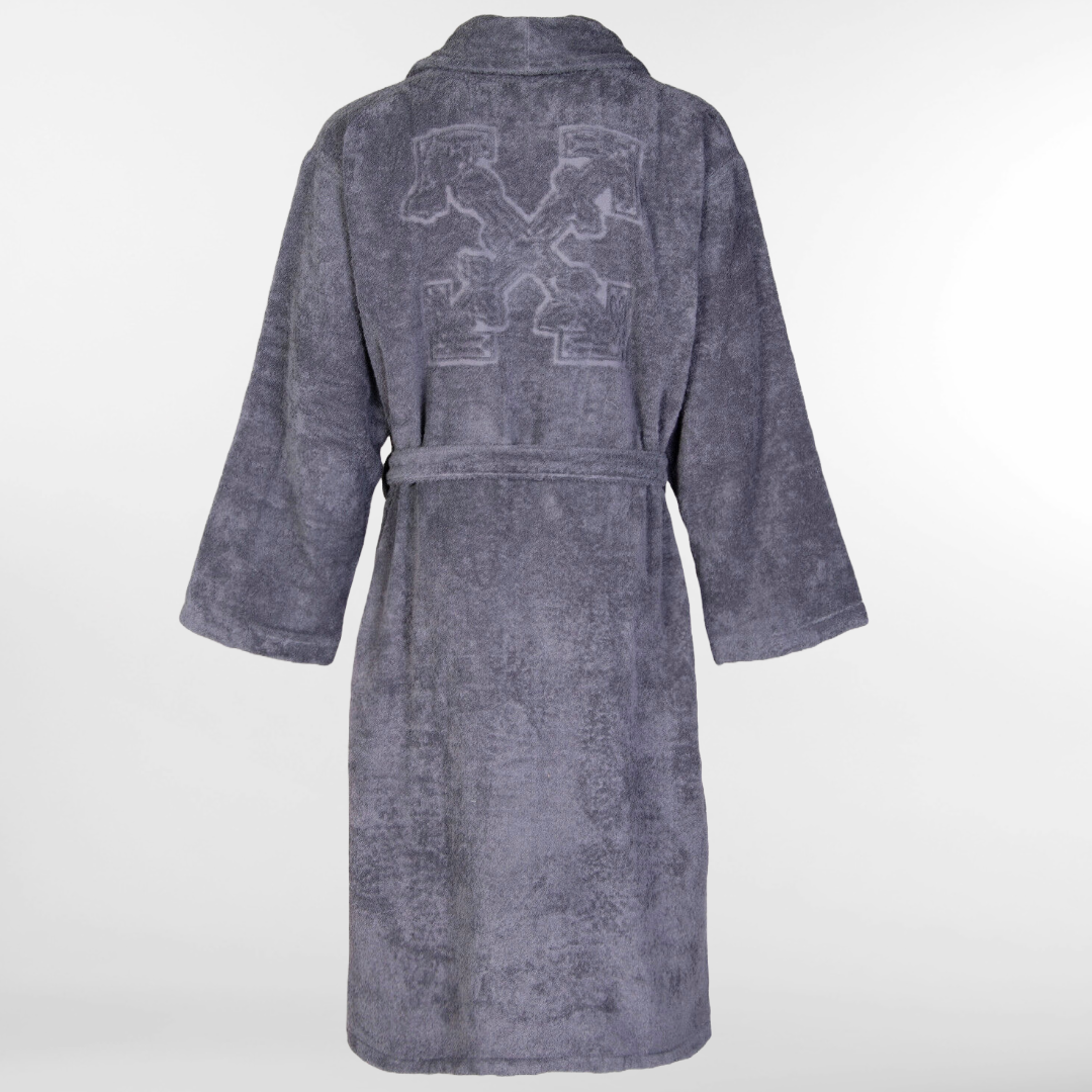 Copy of RRP £240 Brand New OFF-WHITE HOME Bath Robe - Arrow Logo Size S - M. Made In Italy