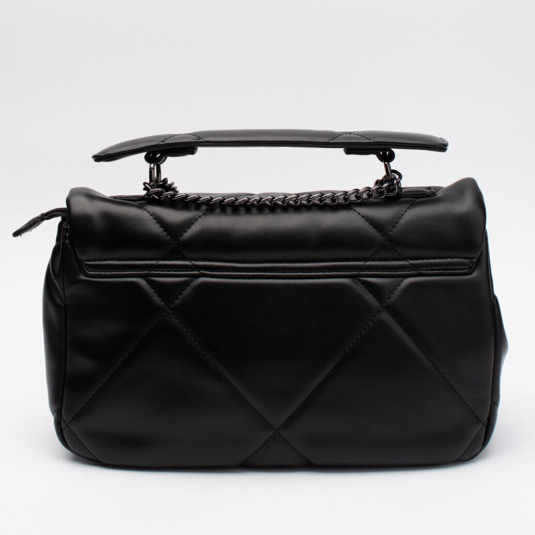 RRP £200 BNWT MAURY Satchel Bag, Quilted Panel, Chain Strap, Turn Lock - Made in Italy