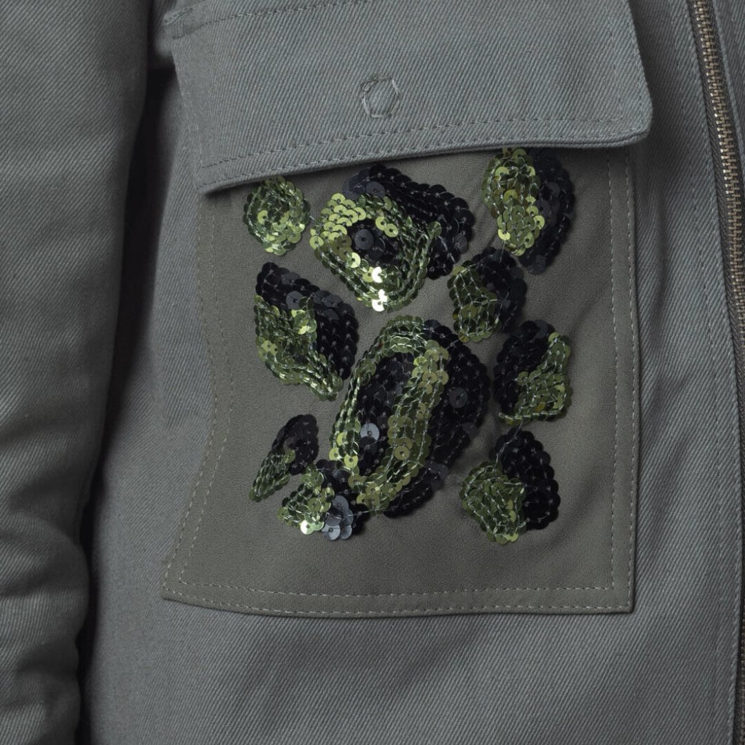 BNWT GEORGE J. LOVE Designer Womens Military with Sequins Jacket Size S, UK 8, - Made In Italy